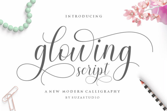 Glowing Font: Romantic Script for Beautiful Handmade Designs